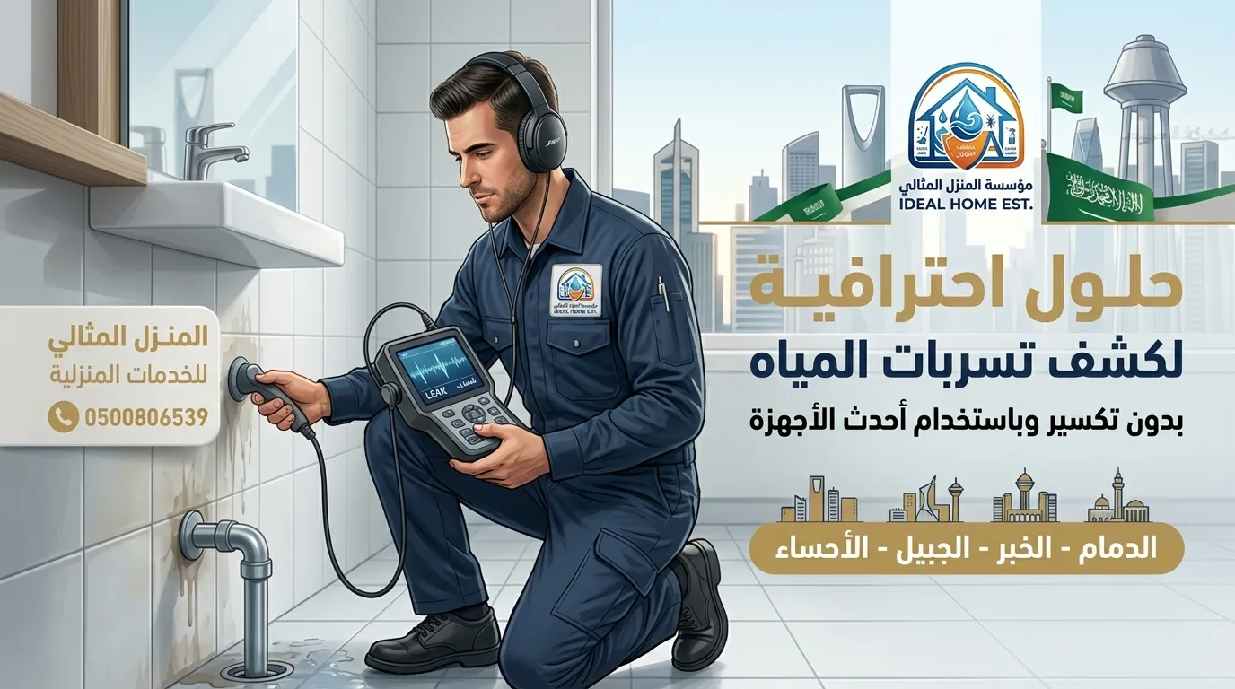 كشف تسربات المياه بالمنطقة الشرقية - مؤسسة المنزل المثالي